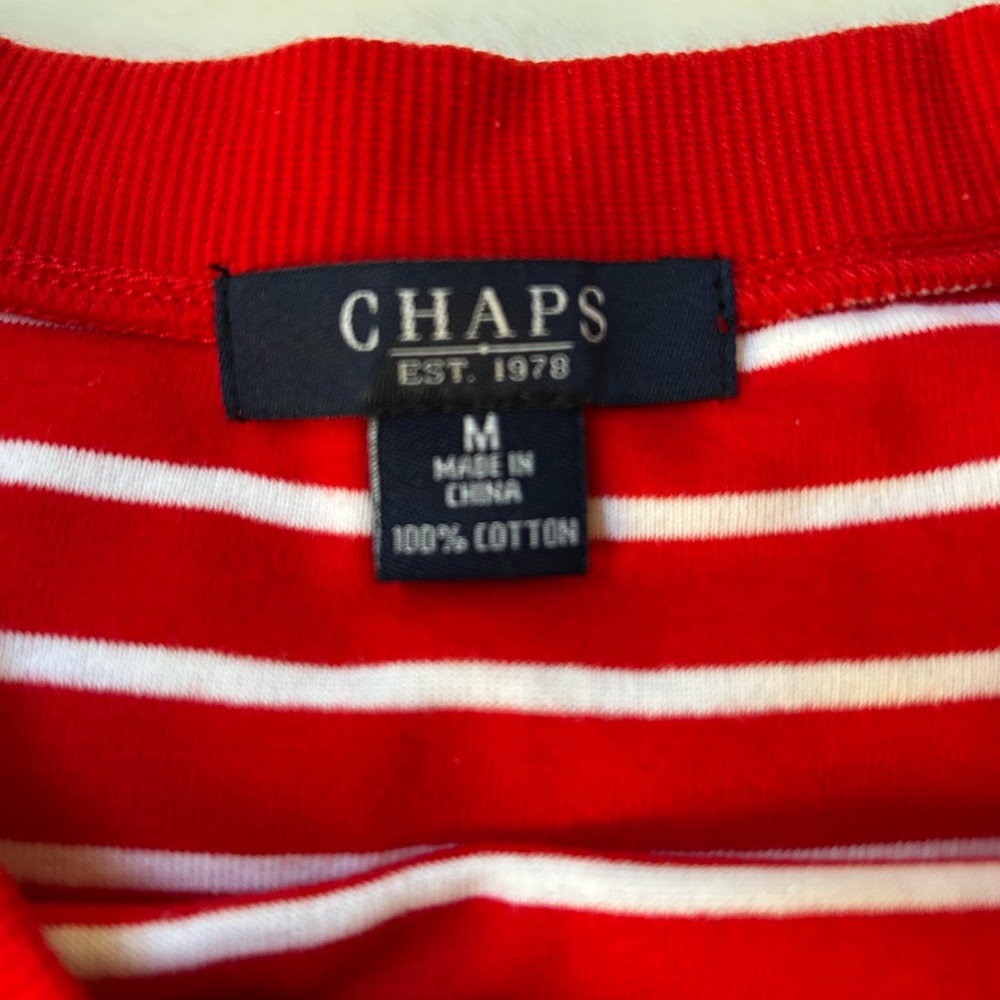 Chaps Red & White Striped Top - Picture 5 of 8